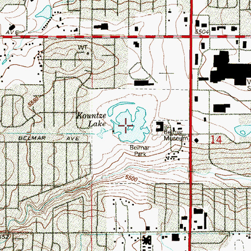 Topographic Map of Kountze Lake, CO