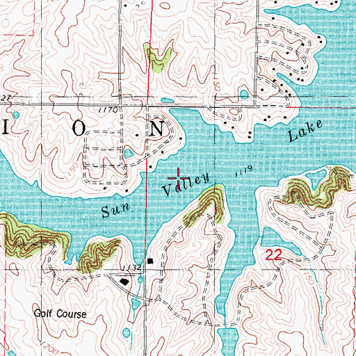 Topographic Map of Sun Valley Lake, IA