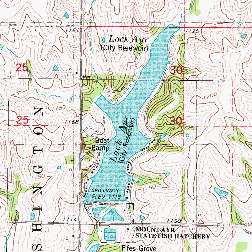 Topographic Map of Loch Ayr, IA
