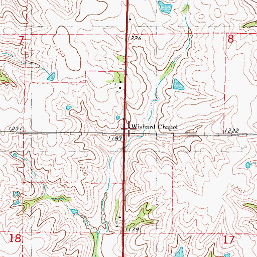 Topographic Map of Wishard Chapel, IA