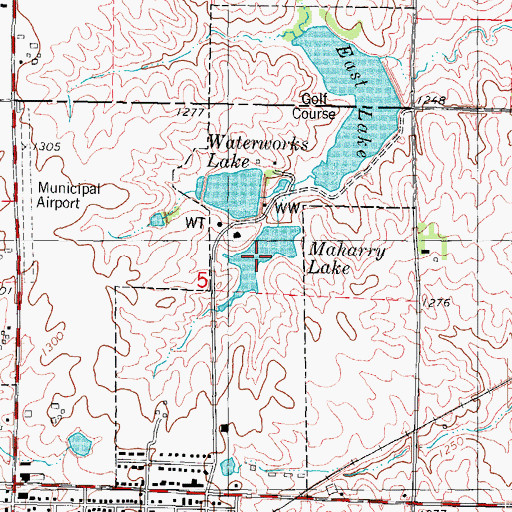 Topographic Map of Maharry Lake, IA