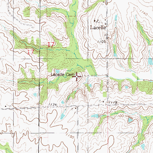 Topographic Map of Lacelle Cemetery, IA