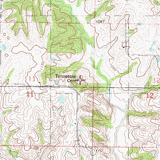 Topographic Map of Wheelis Cemetery, IA