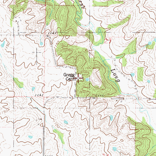 Topographic Map of Gregg Cemetery, IA