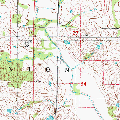 Topographic Map of Indian Creek, IA