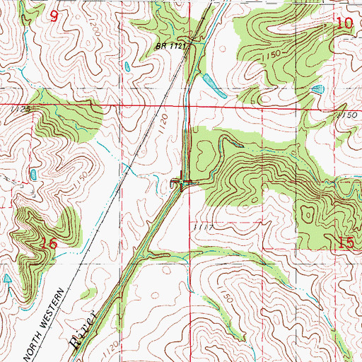 Topographic Map of Indian Creek, IA