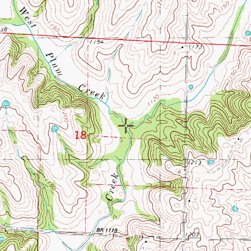 Topographic Map of West Plum Creek, IA