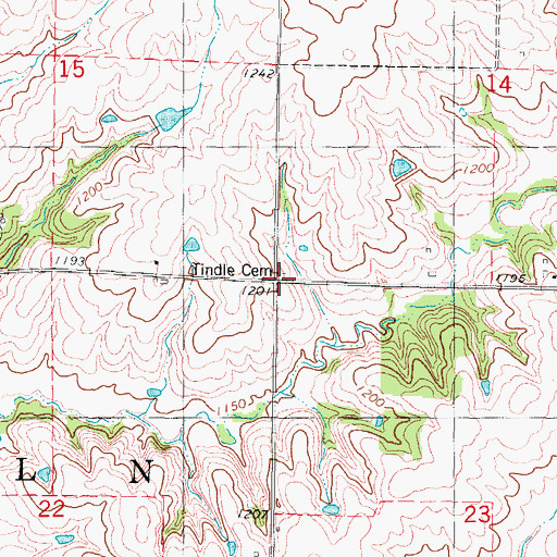 Topographic Map of Tindle Cemetery, IA