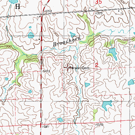 Topographic Map of Farson Cemetery, IA