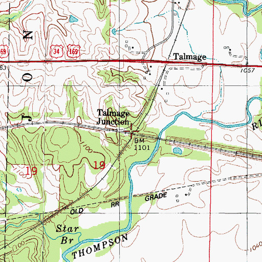 Topographic Map of Talmage Junction, IA