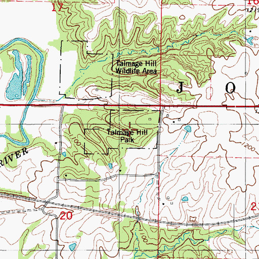 Topographic Map of Talmage Hill Park, IA