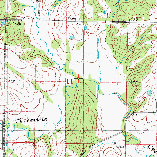 Topographic Map of Twomile Creek, IA