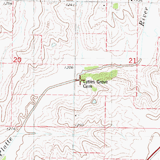 Topographic Map of Lytles Grove Cemetery, IA
