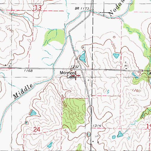 Topographic Map of Mormon Cemetery, IA