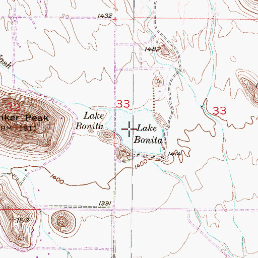 Topographic Map of Lake Bonita, AZ