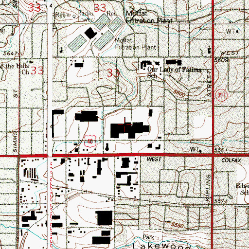 Topographic Map of Westland Town Center, CO
