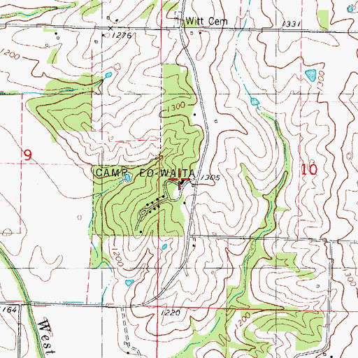 Topographic Map of Camp Eo-wa-ta, IA