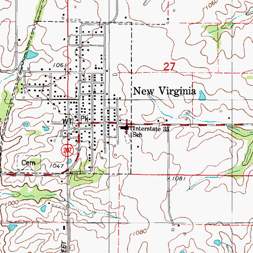 Topographic Map of Interstate Thirty-Five School, IA