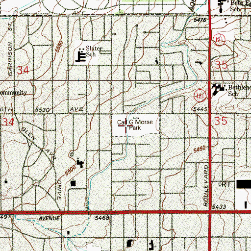 Topographic Map of Carl G Morse Park, CO