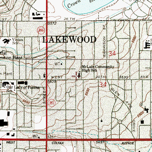 Topographic Map of Sobesky Academy, CO