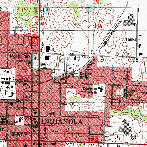 Topographic Map of Dayton Park, IA