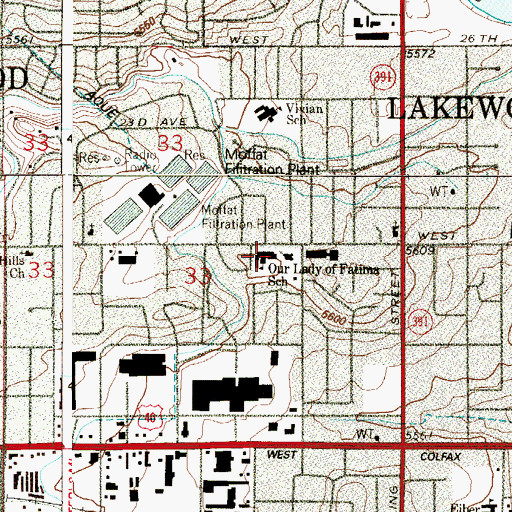 Topographic Map of Our Lady of Fatima Catholic School, CO