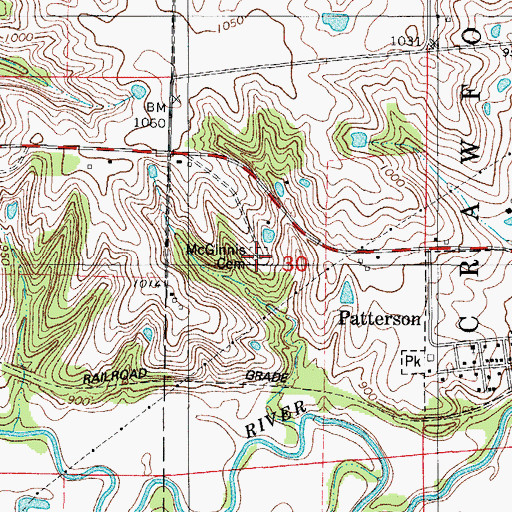 Topographic Map of McGinnis Cemetery, IA