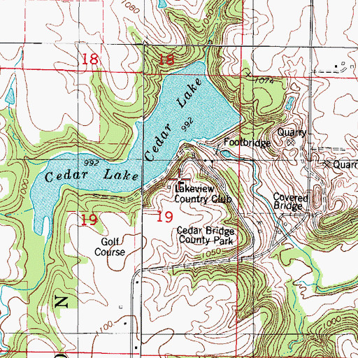 Topographic Map of Lakeview Country Club, IA