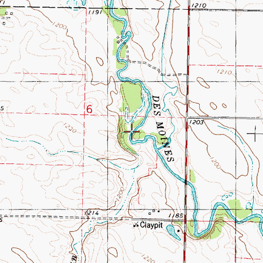 Topographic Map of Crooked Run, IA