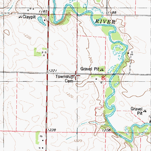 Topographic Map of Seneca Township Cemetery, IA