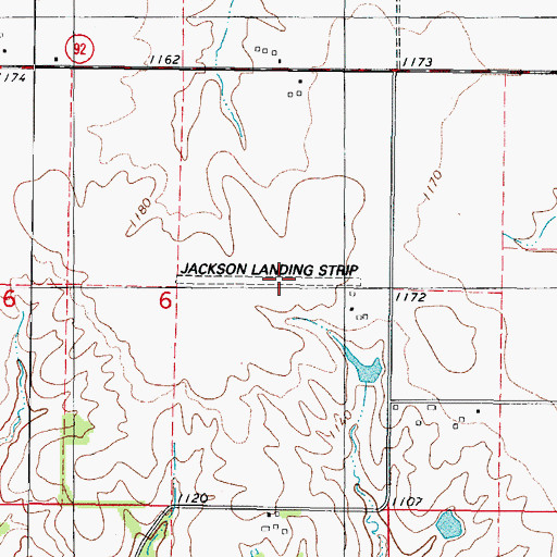 Topographic Map of Jackson Landing Strip (historical), IA