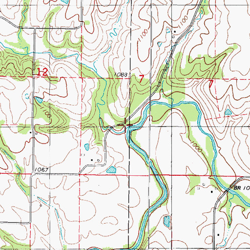 Topographic Map of Baugh Branch, IA