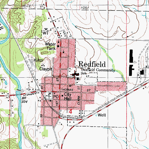 Topographic Map of West Central Valley Middle School, IA