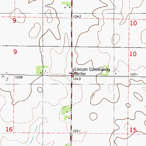 Topographic Map of Lincoln Community Center, IA