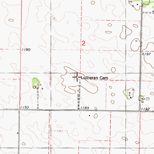 Topographic Map of Lutheran Cemetery, IA
