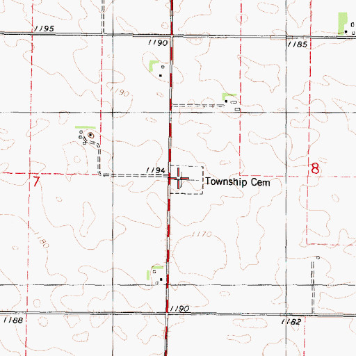 Topographic Map of Harrison Township Cemetery, IA