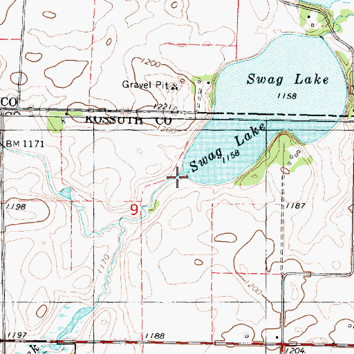 Topographic Map of South Creek, IA