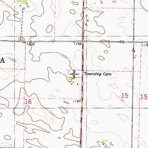 Topographic Map of Swea Township Cemetery, IA
