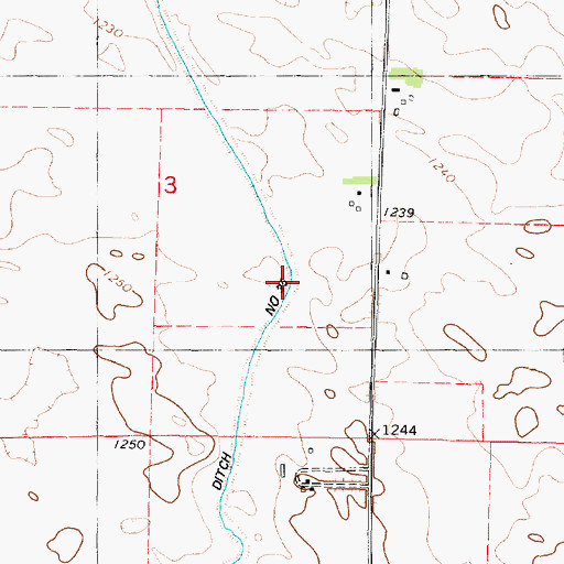 Topographic Map of Ditch Number 35, IA
