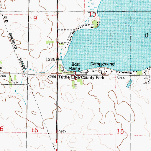 Topographic Map of Tuttle Lake County Park, IA