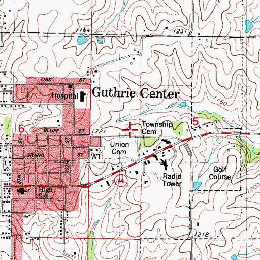 Topographic Map of Valley Township Cemetery, IA