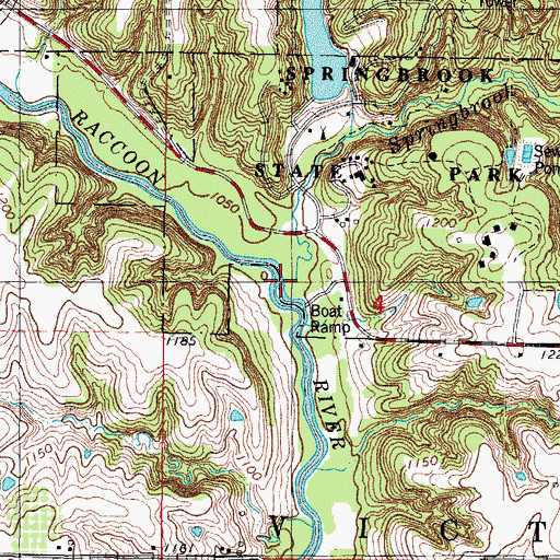 Topographic Map of Springbrook Creek, IA