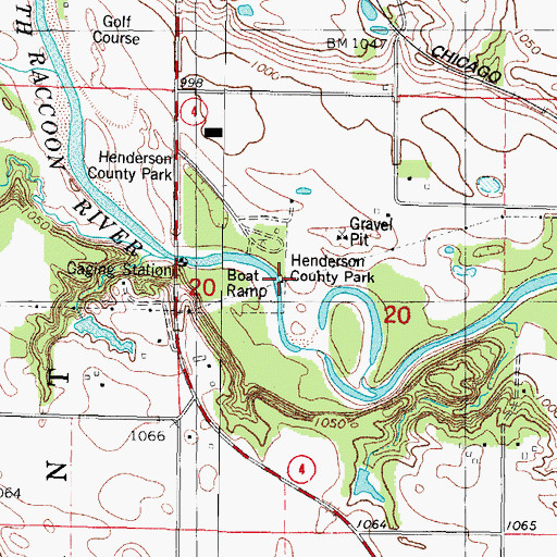 Topographic Map of Henderson County Park, IA