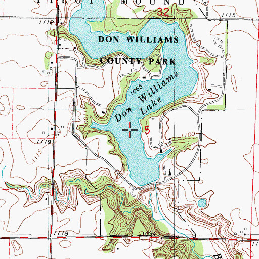 Topographic Map of Don Williams Lake, IA