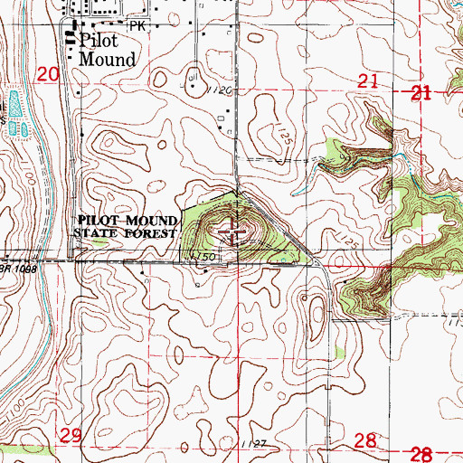 Topographic Map of Pilot Mound State Forest, IA