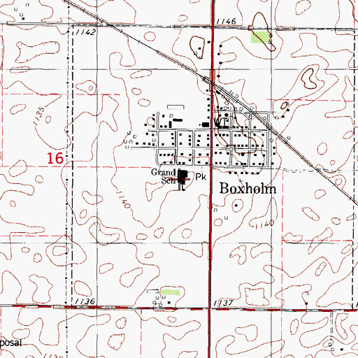 Topographic Map of Southeast Webster - Grand Middle School, IA
