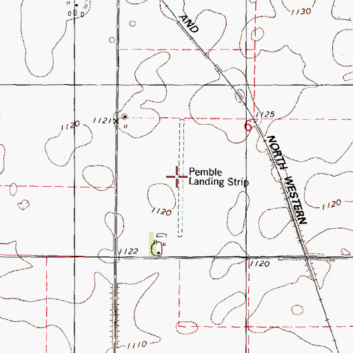 Topographic Map of Pemble Landing Strip (historical), IA