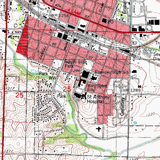 Topographic Map of Holy Spirit Elementary School, IA