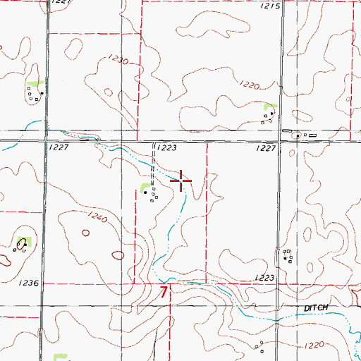 Topographic Map of Ditch Number 72 and 81, IA