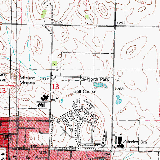 Topographic Map of North Park, IA